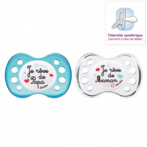 Sucette Anatomique Duo Nuit Collection N°6 Silicone +6 mois - 2 sucettes
