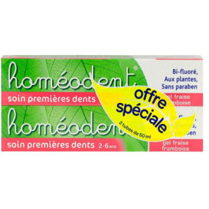 Boiron HOMEODENT Soin Premières Dents Fraise Framboise - 2x50ml