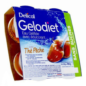 Gelodiet Eau Gélifiée Edulcorée Thé-Pêche - 4x120g