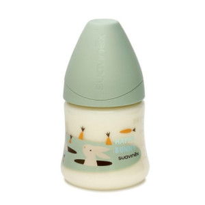 Biberon avec Tétine Physiologique Happy Bunny Vert - 150ml