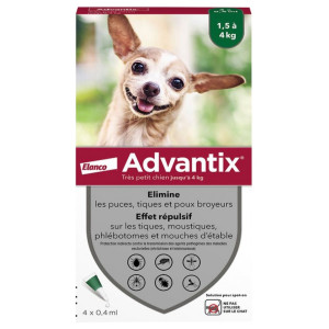 Advantix Très Petit Chien Jusqu'à 4 kg - 4 Pipettes
