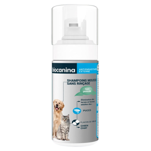 BIOCANINA Shampoing Mousse Sans Rinçage pour Chien et Chat - 150 ml