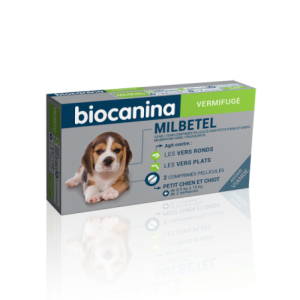 Biocanina Milbetel Vermifuge Petit Chien et Chiot de 0,5 à 10kg - 2 comprimés