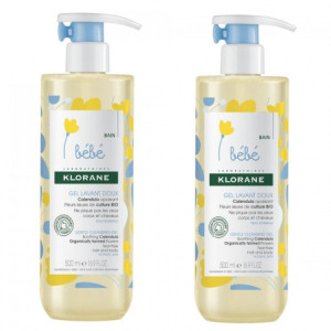 Klorane Bébé Gel Lavant Doux - Lot de 2 x 500 ml