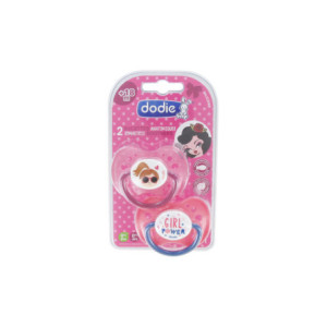 Dodie 2 Sucettes Anatomiques Silicone Modèle : Girl Power N°A71 - 18 Mois et + 