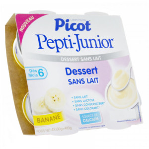 PICOT Pepti-Junior Dessert Sans Lait Banane - 4X100g 