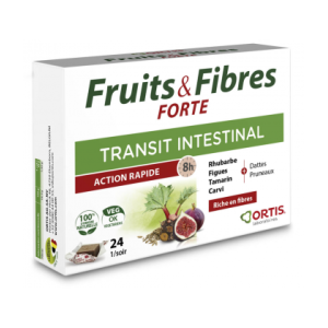 ORTIS Fruits & Fibres Forte Transit Intestinal Action Rapide - 24 cubes