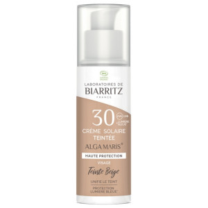 Biarritz Alga Maris Crème Solaire Teintée Visage SPF 30 Teinte : Claire Bio - 50 ml 