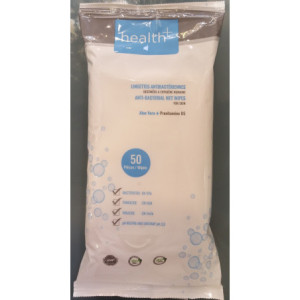 HEALTH+ Lingettes Désinfectantes mains Aloe Vera - 50 Lingettes 