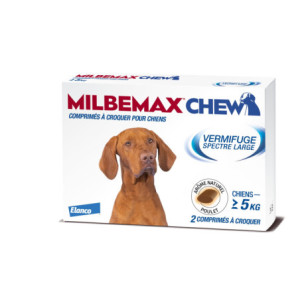 Milbemax Chew Chiens de 5 kg et plus - 2 comprimés