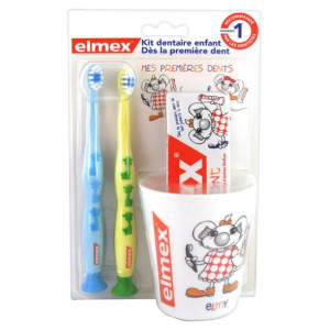 Elmex Kit Dentaire Enfant - Couleur : Bleu & Jaune