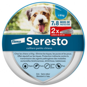 Seresto Collier Antiparasitaire Petits Chiens moins de 8 kg - 2 Colliers