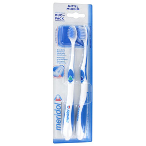 Meridol Duo-Pack Brosses à Dents Medium Couleur : Vert et Bleu - 2 unité
