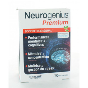 Neurogenius Premium Booster Cérébral - 60 comprimés