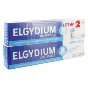 Elgydium Dentifrice Anti Plaque - Lot de 2 x 75 ml