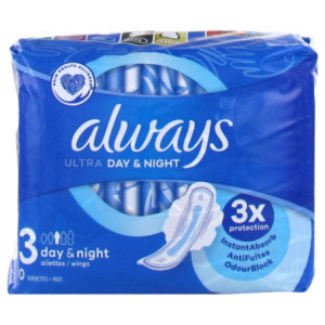Always Ultra Day & Night 10 Serviettes - Taille 3