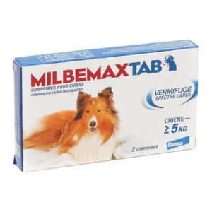 Milbemax Tab Chiens dès 5 kg - 2 comprimés