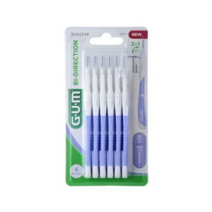 GUM Bi-Direction Brossettes Interdentaires 0.6mm - 6 unités 