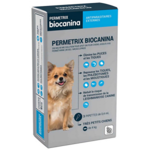 Biocanina permetrix très petits chiens de 4 200mg/40mg - 3 unités  