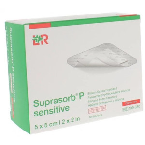 Lohmann & Rauscher Suprasorb P Sensitive border lite Pansement hydrocellulaire siliconé - 10 pansements
