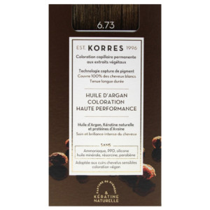 Korres Coloration Permanente Huile d'Argan - Coloration : 6.73 Doré Cacao