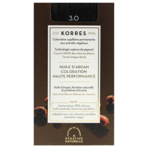 Korres Coloration Permanente Huile d'Argan - Coloration : 3.0 Châtain Foncé