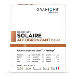 Granions Oligo'Sun Solaire Auto-Bronzant Cure de 1 Mois - 30 Gélules