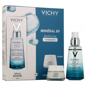 Vichy Minéral 89 Booster Quotidien Fortifiant et Repulpant 50 ml + Crème Boost d'Hydratation 72H 15 ml Offerte