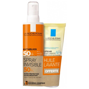 La Roche-Posay Anthelios Spray Invisible SPF50+ 200 ml + Lipikar Huile Lavante AP+ 100 ml Offerte