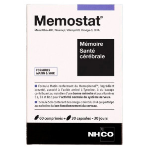 NHCO Memostat Mémoire Santé Cérébrale 60 Comprimés + - 30 Capsules