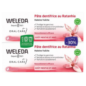 Weleda Pâte Dentifrice au Ratanhia - Lot de 2 x 75 ml