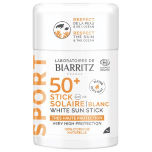 Biarritz Sport Stick Solaire Coloré SPF50+ Bio Teinte : Blanc - 12 g 