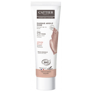 Cattier Masque Argile Rose Peaux Sensibles Bio - 100 ml