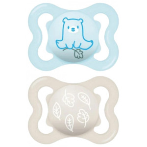 MAM 2 Sucettes Supreme 2-6 Mois - Modèle : Ours et Feuilles