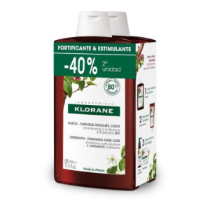 Klorane Shampoing Quinine & Edelweiss BIO - 2x400ml
