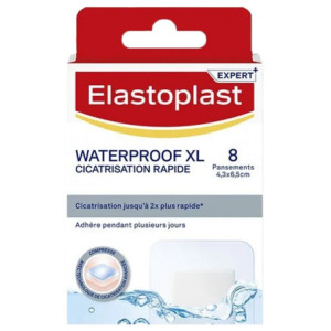 Elastoplast Pansement Waterproof XL Cicatrisation Rapide - 8 Pansements
