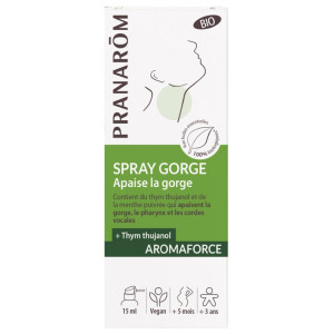Pranarôm Aromaforce Spray Gorge Apaise la Gorge Bio - 15 ml