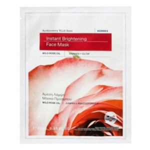 Korres Rose Sauvage d'Apothicaire Masque Tissu Visage Eclat Instantané - 1 Masque Tissu