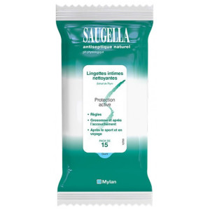 Saugella Antiseptique Naturel - 15 Lingettes Intimes