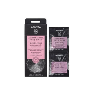 APIVITA EXPRESS BEAUTY Masque Visage Nettoyant Doux à l'Argile Rose - 2x8 ml