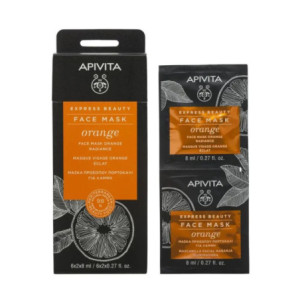 APIVITA EXPRESS BEAUTY Masque Visage Radiance à l'Orange - 2x8 ml