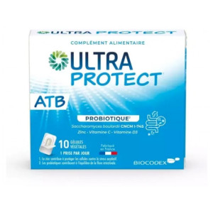Biocodex Ultra Protect ATB Probiotique - 10 Gélules Végétales