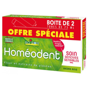 Boiron Homéodent Soin Gencives Sensibles - Arôme : Anis - Lot de 2 x 75 ml
