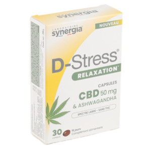 D Stress Relaxation CBD 50 mg & Ashwagandha capsules - 30 capsules 