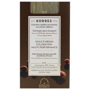 Korres Coloration Permanente Huile d'Argan - Coloration : 8.1 Blond Clair Cendré